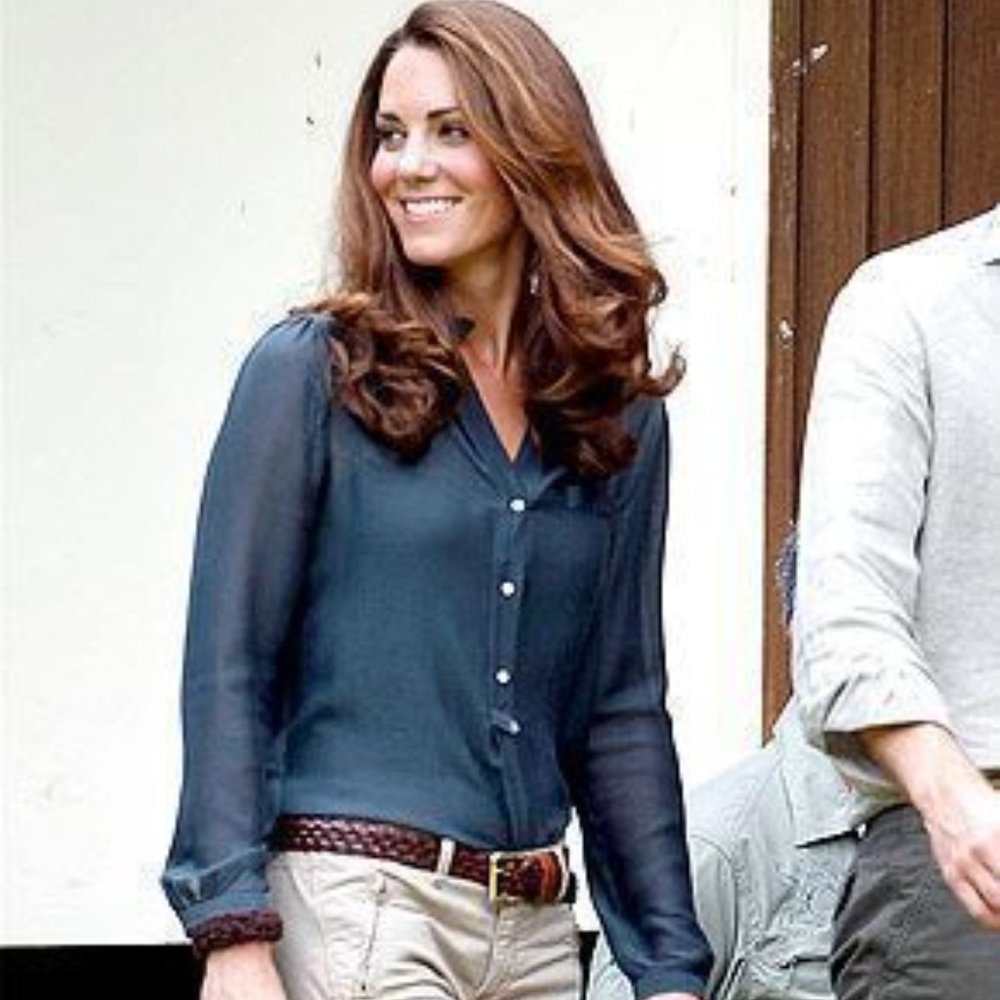 Zara Sage Green Blouse ASO Kate Middleton